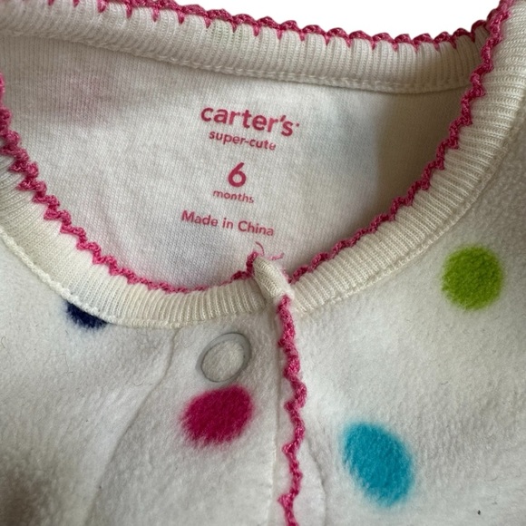 Bundle 6M Baby Girl Pajama Sleeper 2PC Set Pink Cotton Fleece Butterfly - Picture 2 of 9